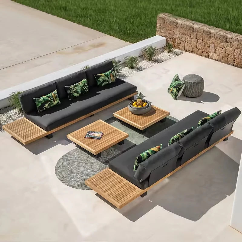 All-Weather Solid Wood Furniture with Cushions